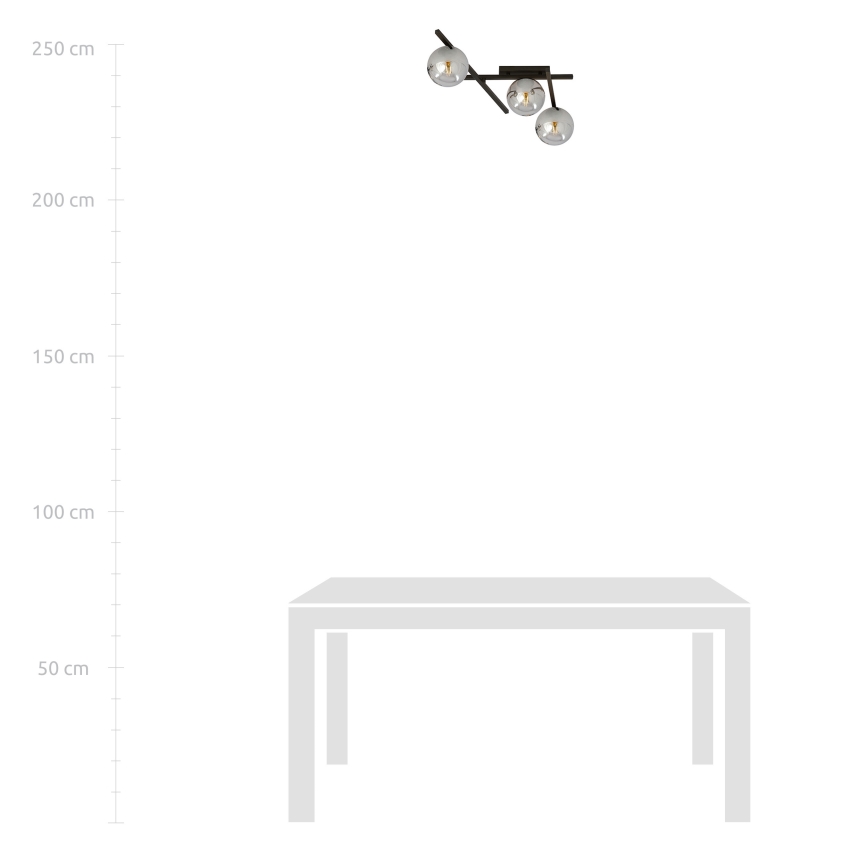 Плафон SMART 3xE14/10W/230V черен/сив