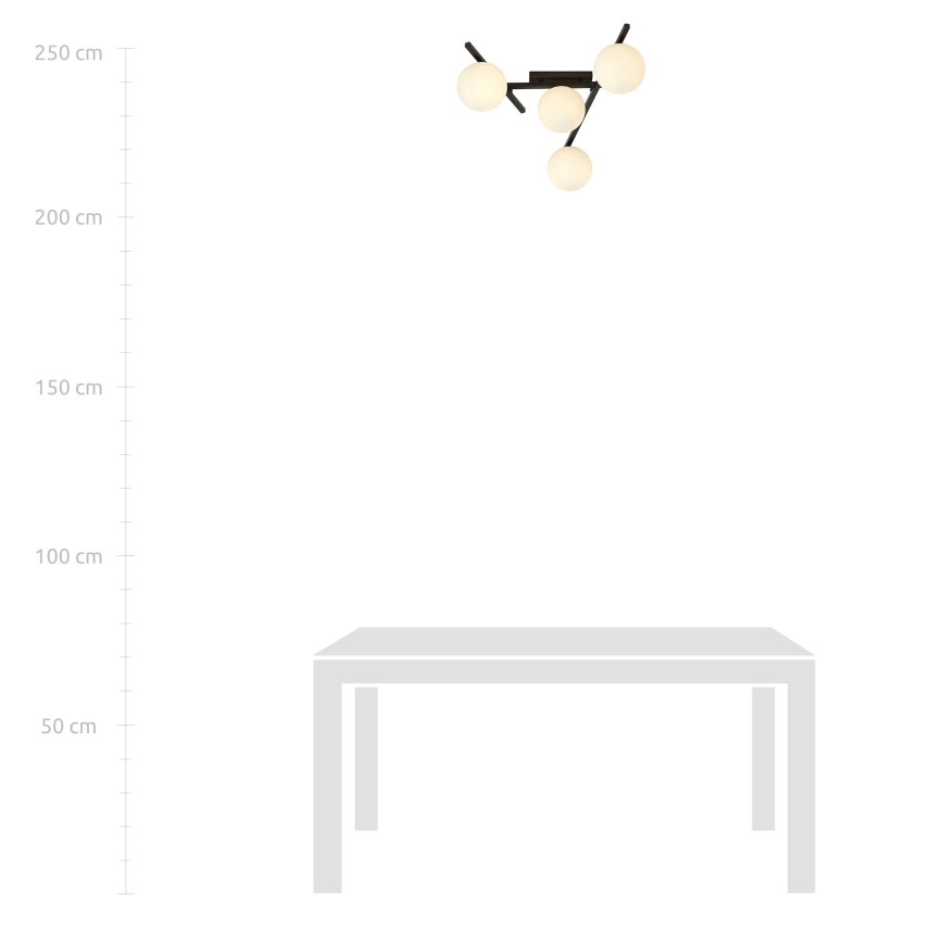 Плафон SMART 4xE14/10W/230V черен/бял