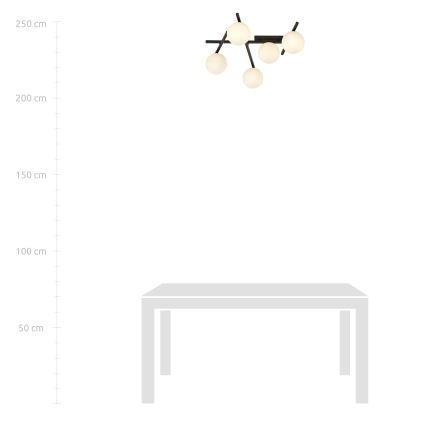 Плафон SMART 5xE14/10W/230V черен/бял