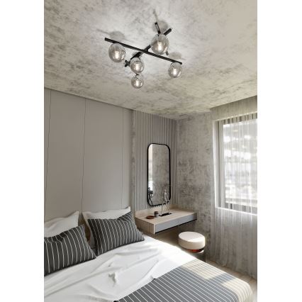 Плафон SMART 5xE14/10W/230V черен/сив