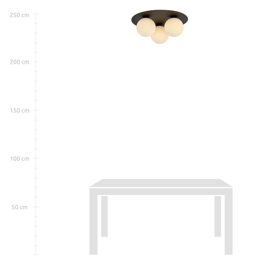 Плафон SOLAR 3xE14/10W/230V черен/бял