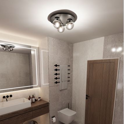 Плафон SOLAR 3xE14/10W/230V черен/сив