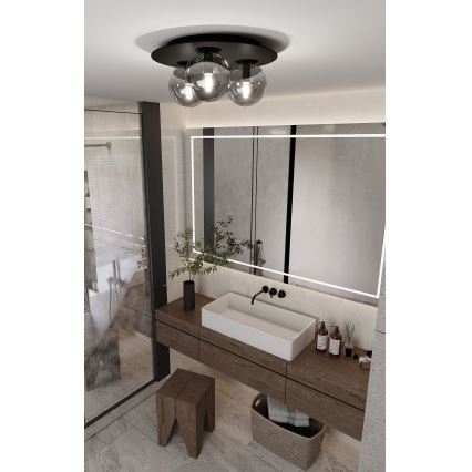 Плафон SOLAR 3xE14/10W/230V черен/сив