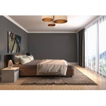 Плафон SPACE 3xE27/60W/230V бежов/златист
