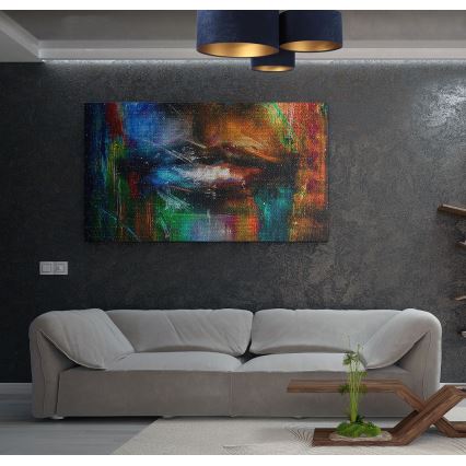Плафон SPACE 3xE27/60W/230V син/златист