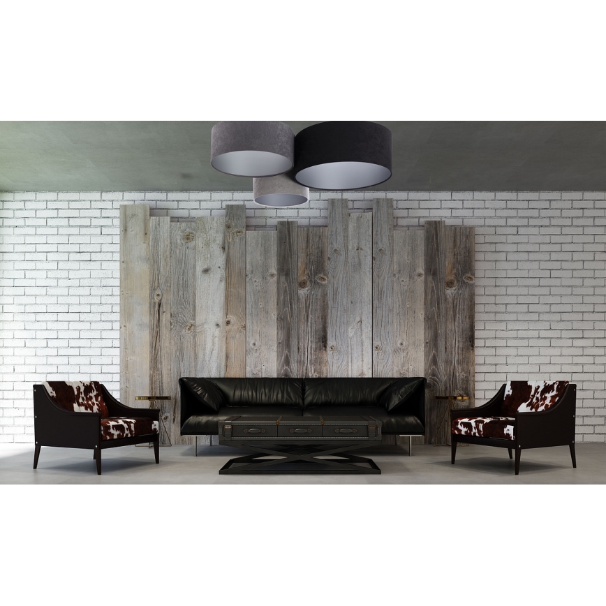 Плафон SPACE 3xE27/60W/230V сив/черен/сребрист