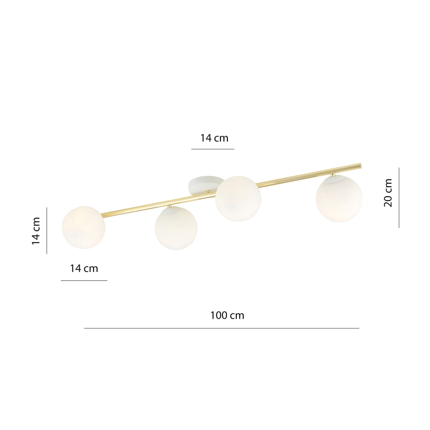 Плафон SPLENDI 4xE14/10W/230V бял/златист
