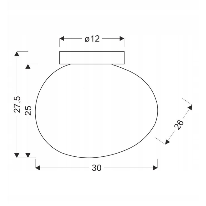 Плафон STONES 1xE27/40W/230V Ø 30 см