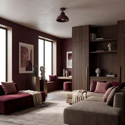 Плафон SVEN 1xE27/15W/230V диам. 21 см бордо