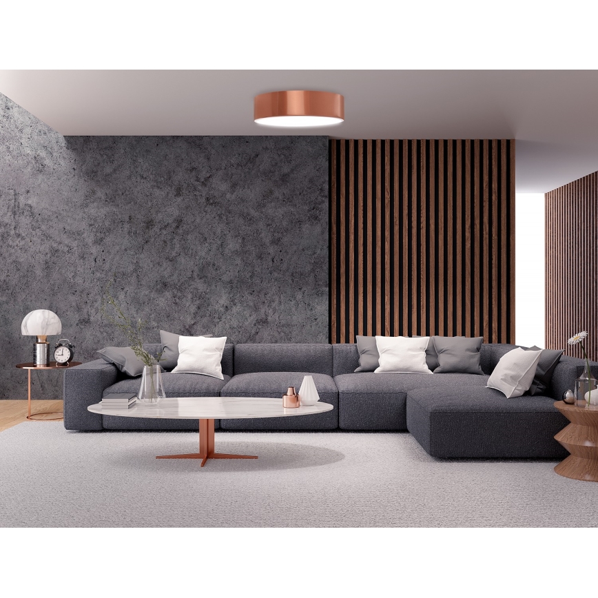 Таванно осветително тяло CLEO със сензор за движение и здрач, 2xE27/24W/230V, Ø 30 cm, медно