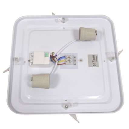 Плафон със сензор WILTON 2xE27/60W/230V 33x33 cm черен