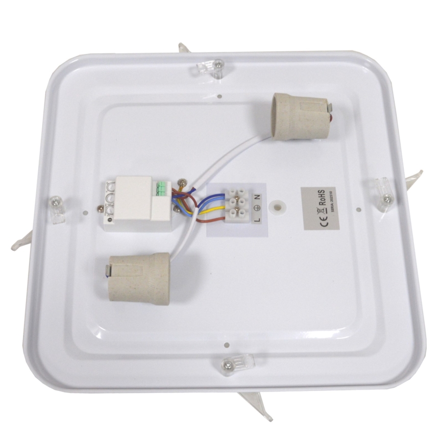 Плафон със сензор WILTON 2xE27/60W/230V 33x33 cm черен