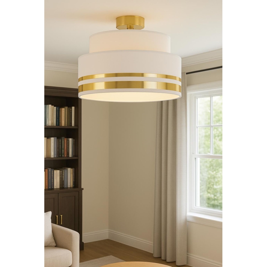 Плафон TAMI 1xE27/60W/230V бежов/златист