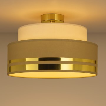 Плафон TAMI 1xE27/60W/230V бежов/кафяв/златист