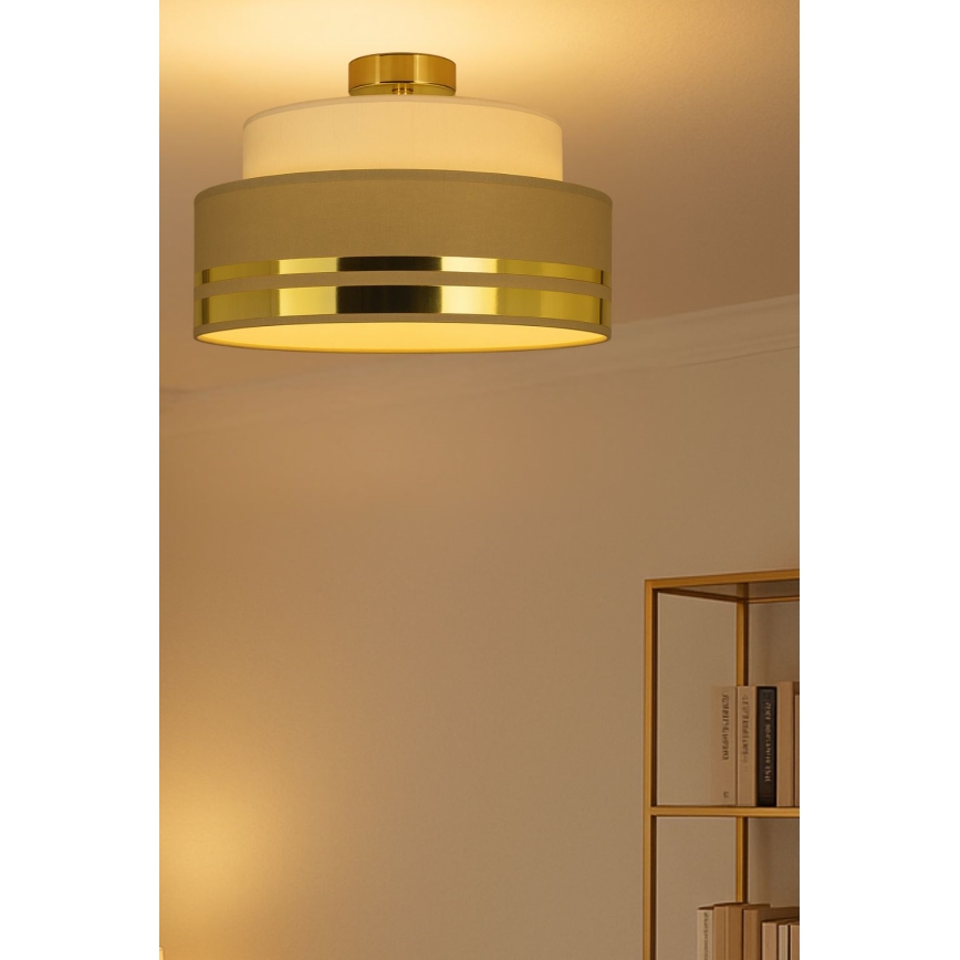 Плафон TAMI 1xE27/60W/230V бежов/кафяв/златист
