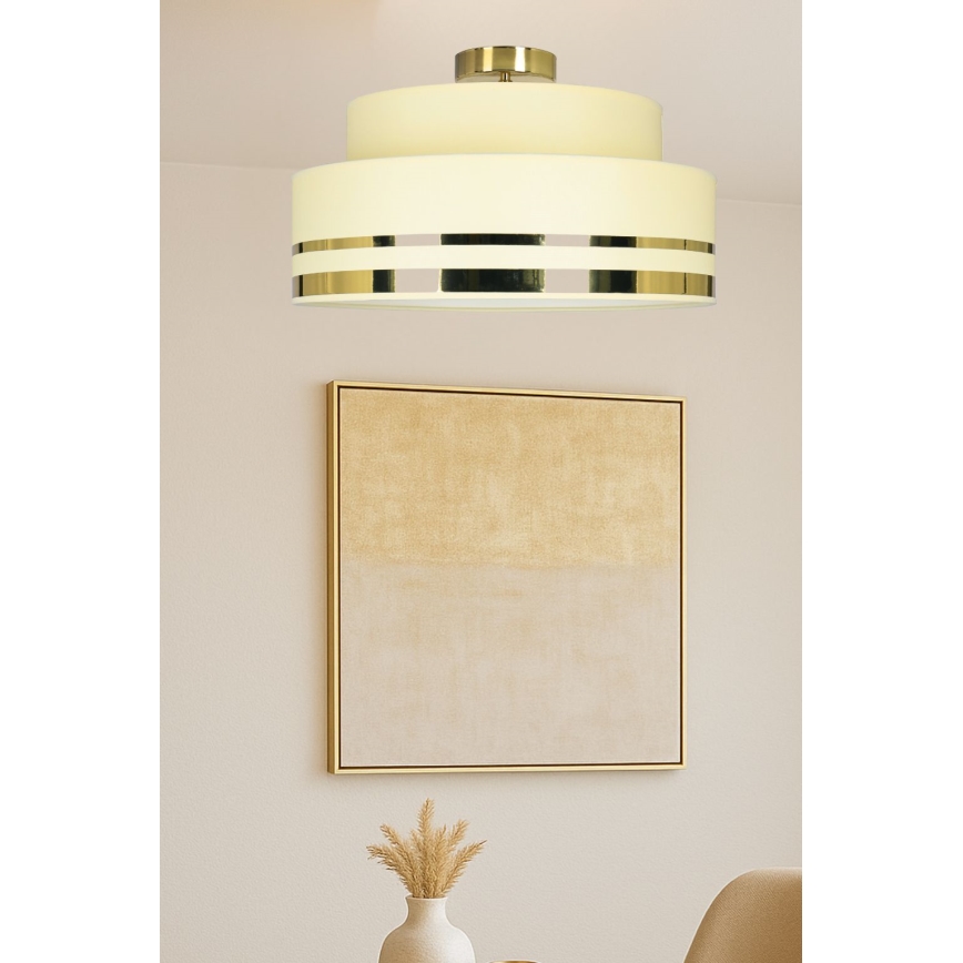 Плафон TAMI 1xE27/60W/230V Ø 40 см бежов/златист