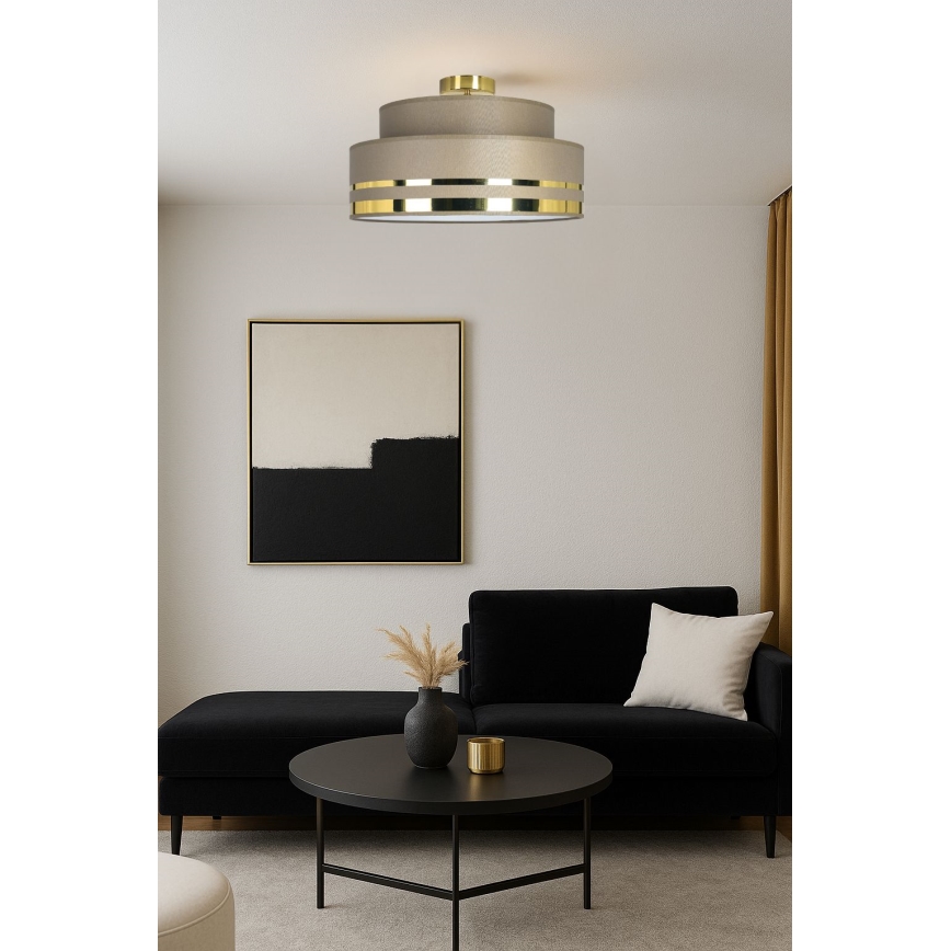 Плафон TAMI 1xE27/60W/230V Ø 40 см кафяв/златист