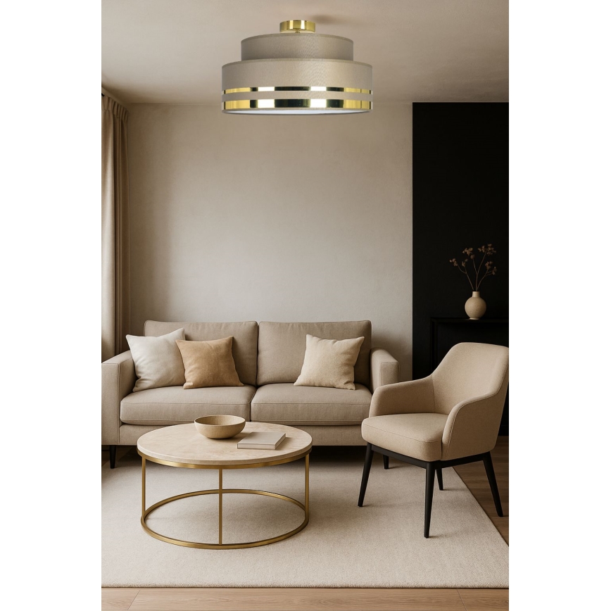 Плафон TAMI 1xE27/60W/230V кафяв/златист