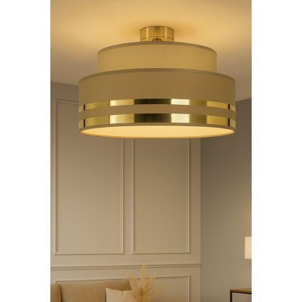 Плафон TAMI 1xE27/60W/230V кафяв/златист