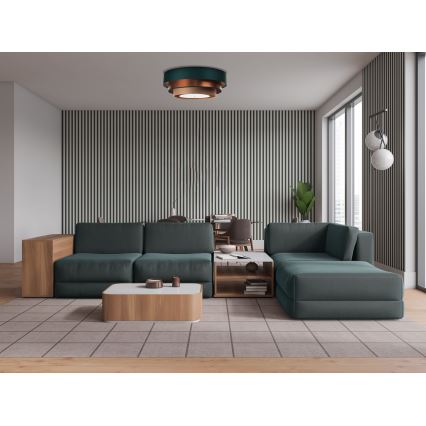 Плафон TRINITI 2xE27/60W/230V зелен/меден/кафяв