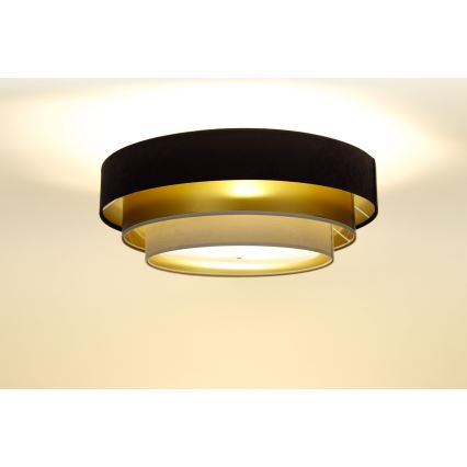 Плафон TRINITI 2xE27/60W/230V кафяв/златист/бежов