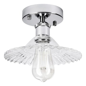 Плафон TRISH 1xE27/15W/230V лъскав хром/прозрачно стъкло