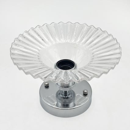 Плафон TRISH 1xE27/15W/230V лъскав хром/прозрачно стъкло