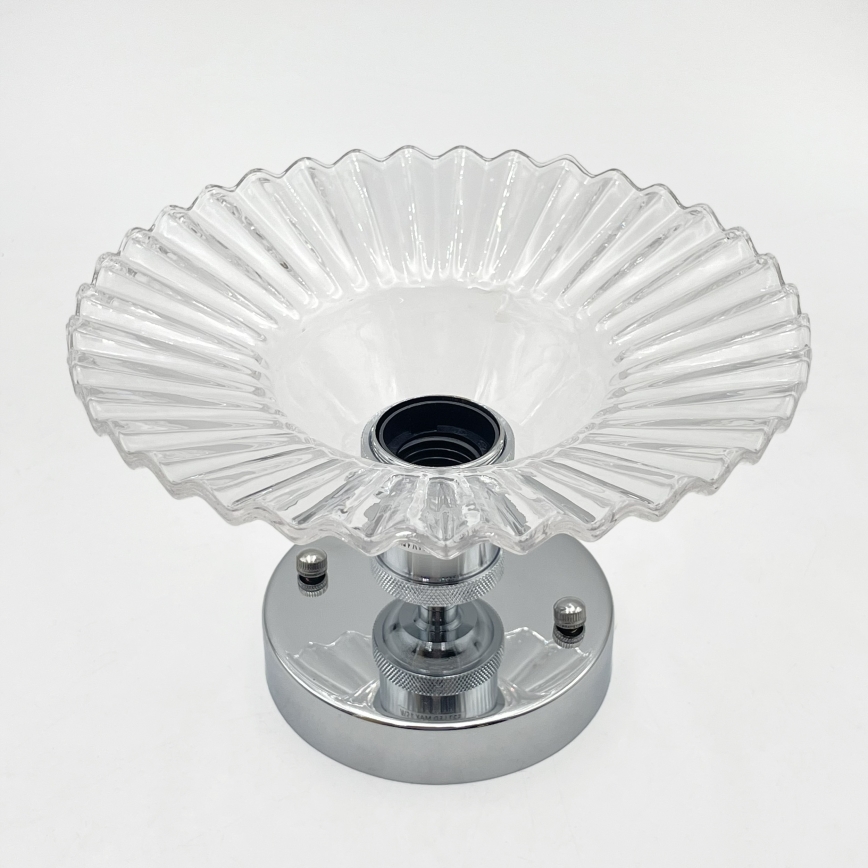 Плафон TRISH 1xE27/15W/230V лъскав хром/прозрачно стъкло