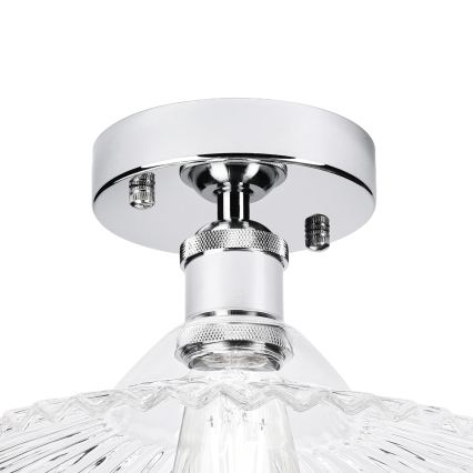 Плафон TRISH 1xE27/15W/230V лъскав хром/прозрачно стъкло
