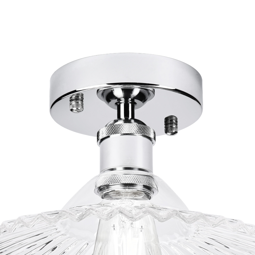 Плафон TRISH 1xE27/15W/230V лъскав хром/прозрачно стъкло