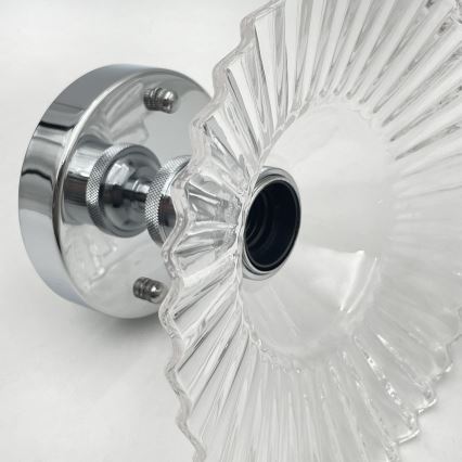 Плафон TRISH 1xE27/15W/230V лъскав хром/прозрачно стъкло