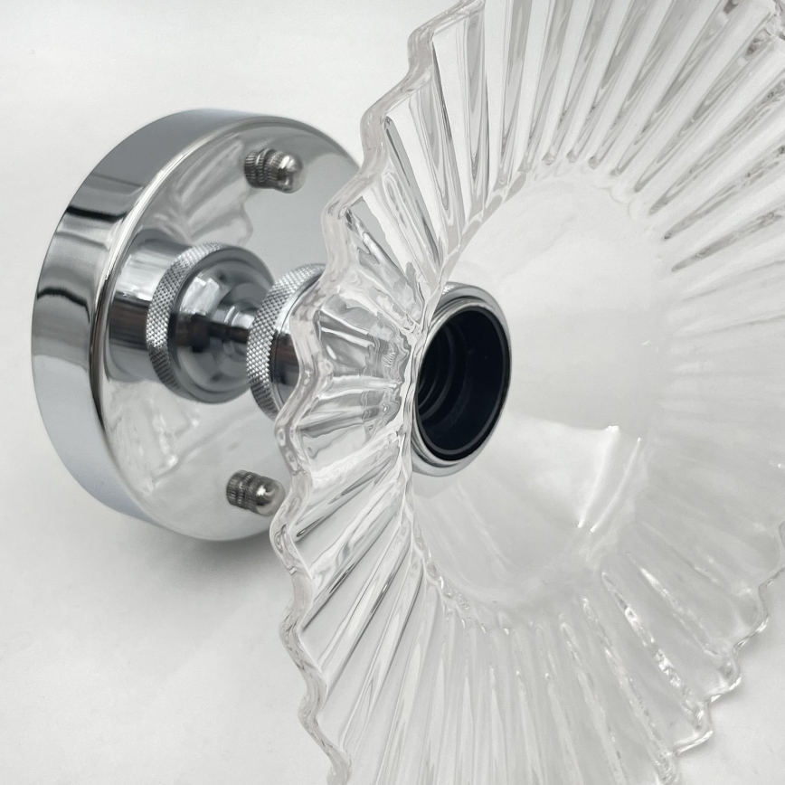 Плафон TRISH 1xE27/15W/230V лъскав хром/прозрачно стъкло