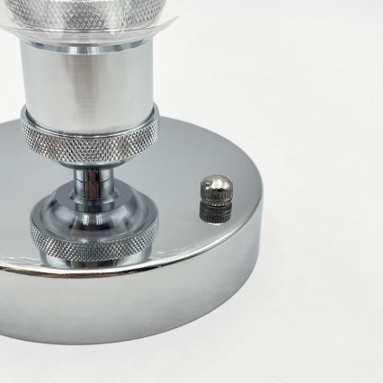 Плафон TRISH 1xE27/15W/230V лъскав хром/прозрачно стъкло