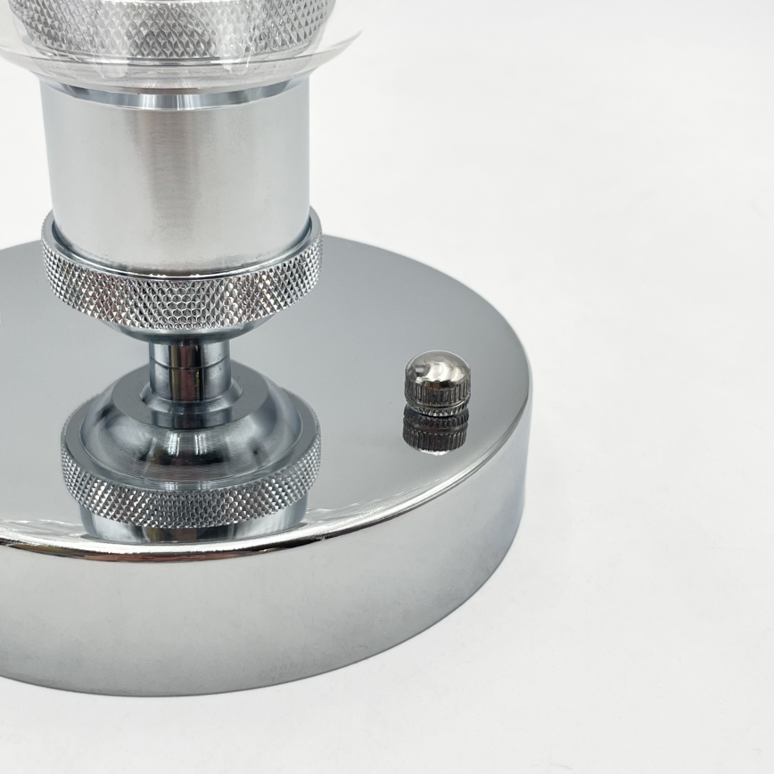 Плафон TRISH 1xE27/15W/230V лъскав хром/прозрачно стъкло