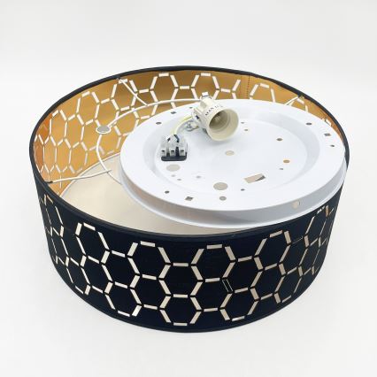 Плафон ULLE 1xE27/15W/230V Ø 35 см черен