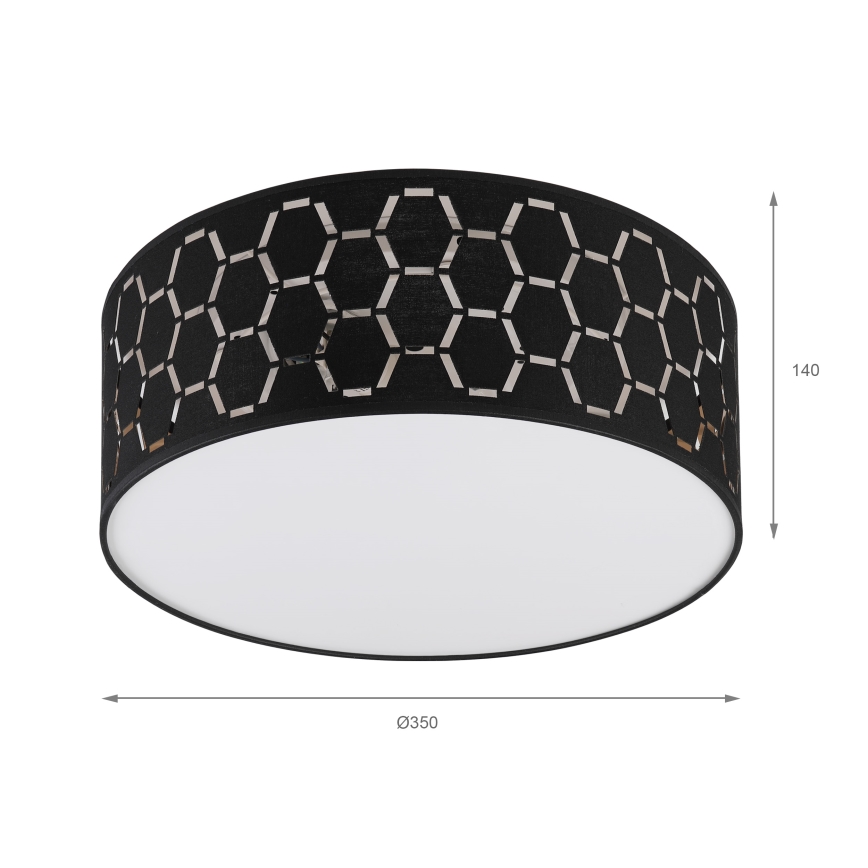Плафон ULLE 1xE27/15W/230V Ø 35 см черен