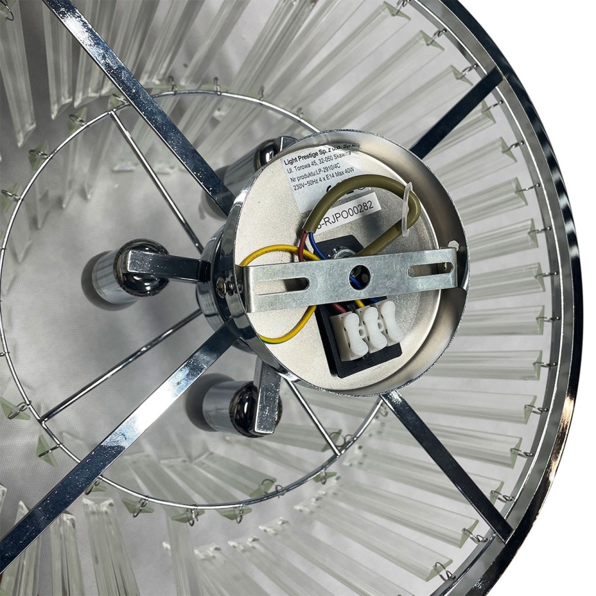 Плафон VETRO 4xE14/40W/230V, лъскав хром