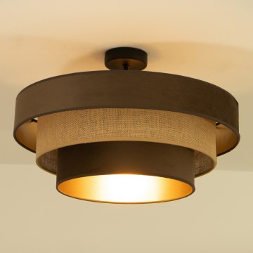Плафон WENTA 1xE27/60W/230V диам. 50 см кафяв/юта