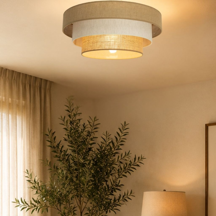 Плафон WENTA 1xE27/60W/230V, диаметър 50 см, юта/крем