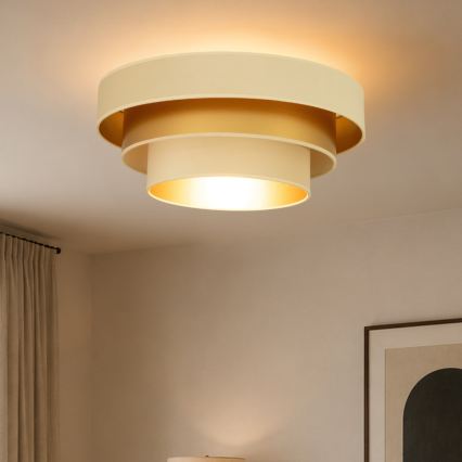 Плафон WENTA 1xE27/60W/230V Ø 50 cm бежово/златно