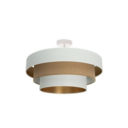 Плафон WENTA, 1xE27/60W/230V, Ø 50 см, бял/кафяв