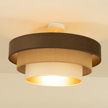 Плафон WENTA 1xE27/60W/230V Ø 50 см кафяв/юта/бежов