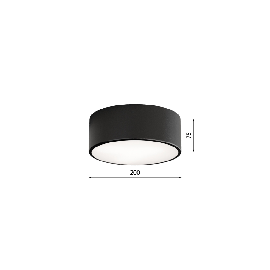Плафон за баня CLEO 1xE27/24W/230V Ø 20 см черен IP54