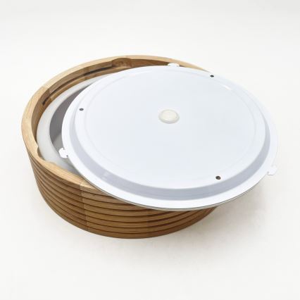 Плафон за баня LINARO 2xE27/15W/230V IP54, дъб, диаметър 27 см