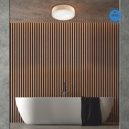 Плафон за баня NATURAL 3xE27/15W/230V IP54 бор ø 37 см - FSC сертифицирано