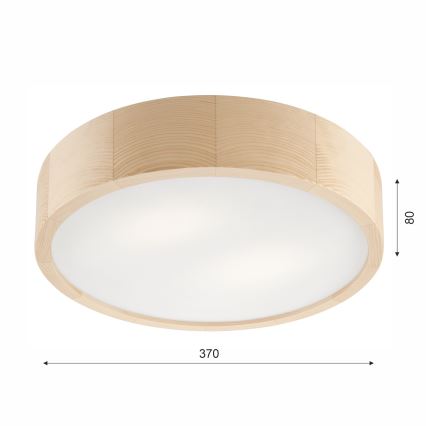 Плафон за баня NATURAL 3xE27/15W/230V IP54 бор ø 37 см - FSC сертифицирано
