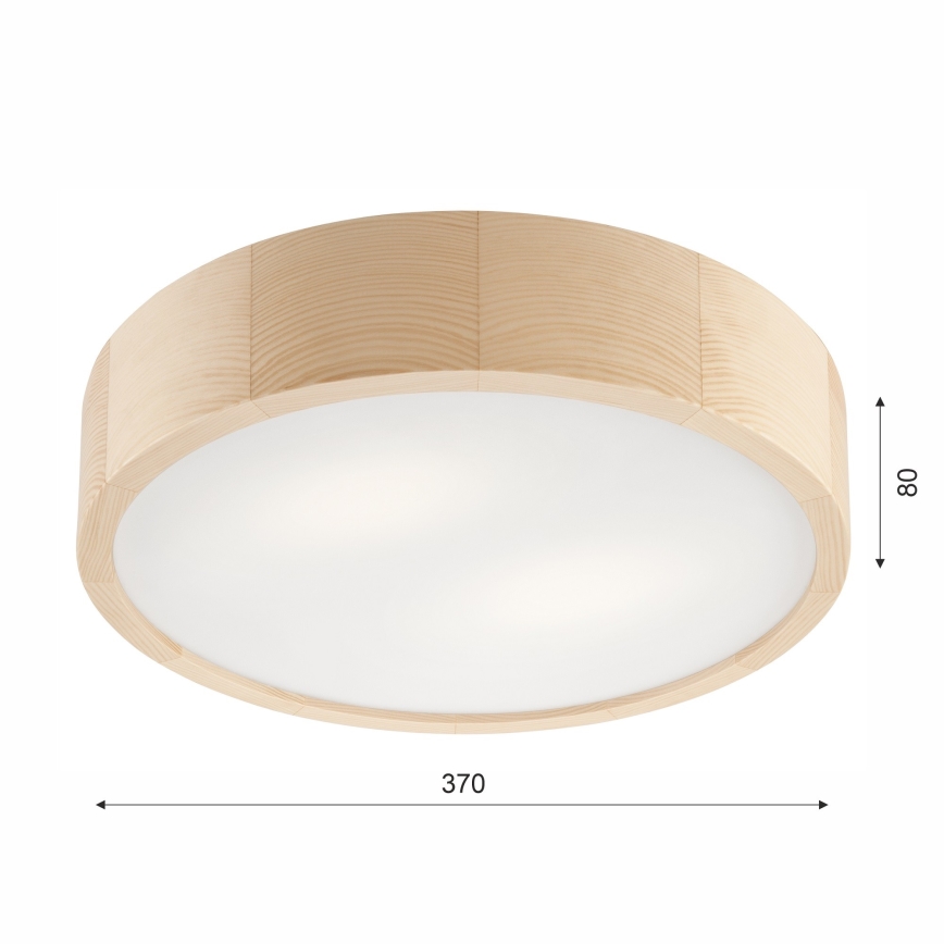 Плафон за баня NATURAL 3xE27/15W/230V IP54 бор ø 37 см - FSC сертифицирано