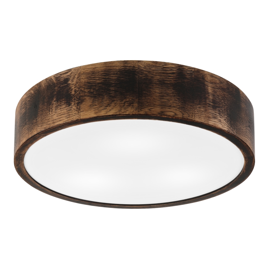 Плафон за баня OAK SMOKY 3xE27/15W/230V IP54 ø 37,5 см дъб/кафяв