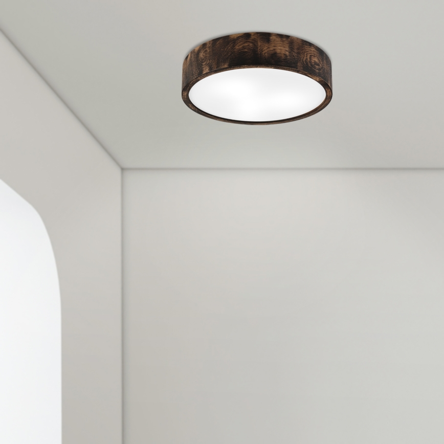 Плафон за баня OAK SMOKY 3xE27/15W/230V IP54 ø 37,5 см дъб/кафяв