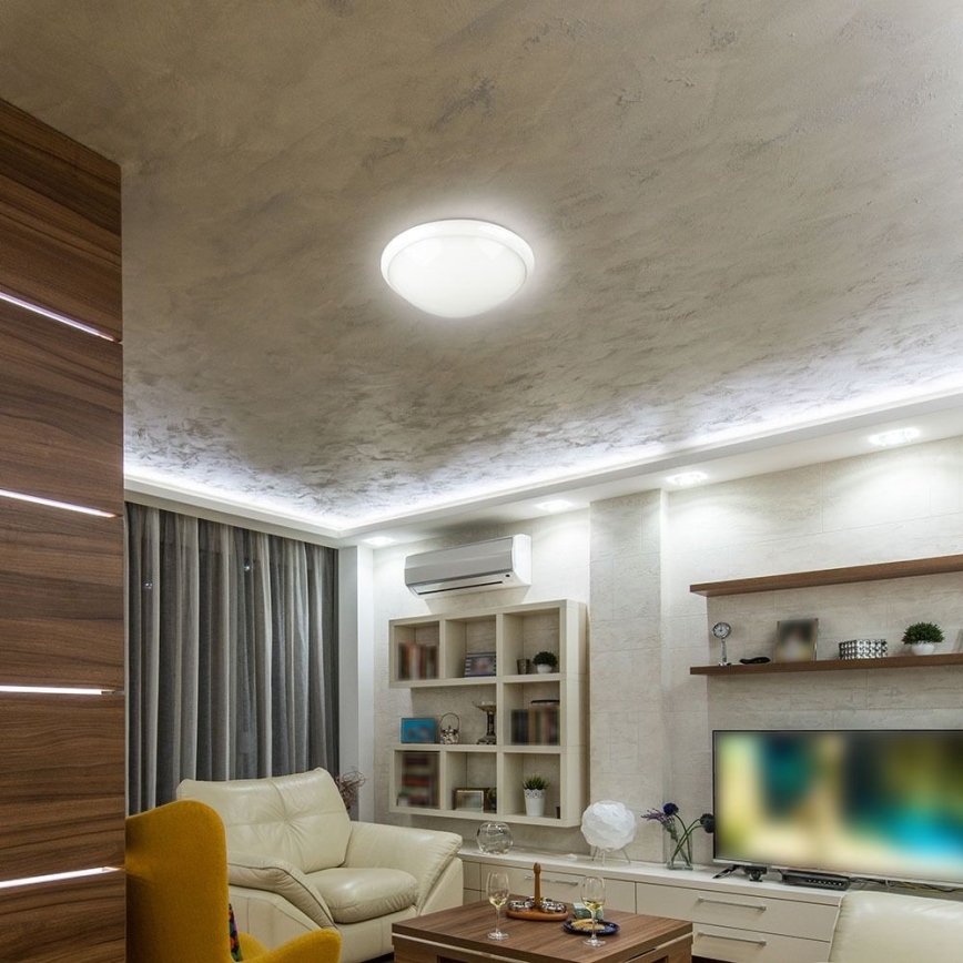 Плафон за баня със сензор 1xE27/60W/230V IP44 ø 29,6 см